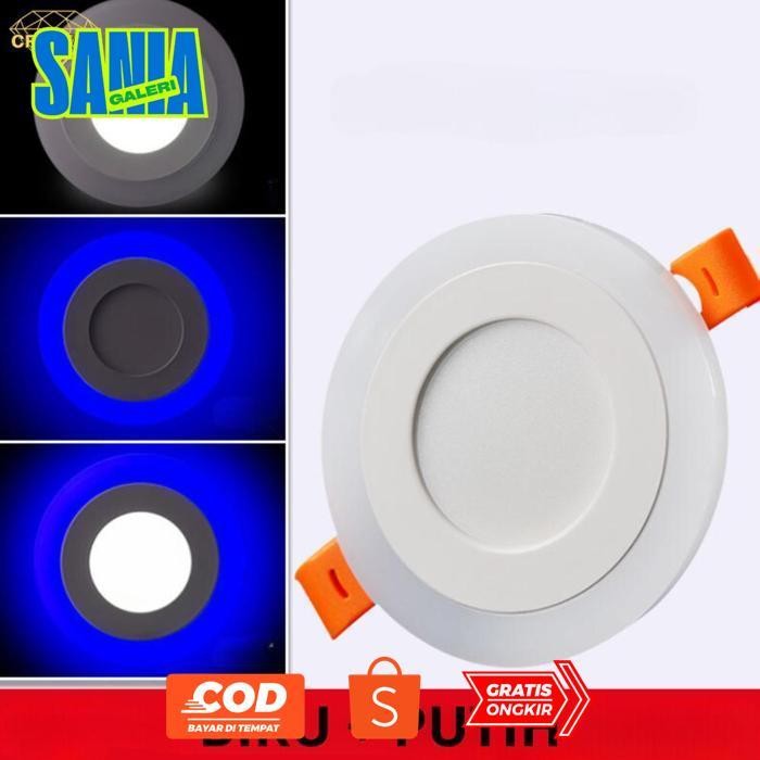 Ex45 If56 New Arival Downlight LED Panel 2 Warna 3+3W / 6+3W / 12+4W Bulat Termurah Terlaris Origina
