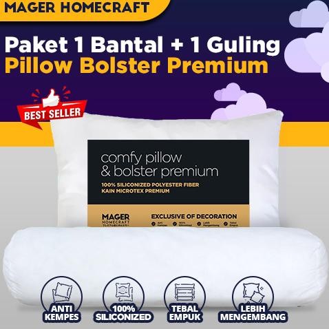 MH - Paket 1 Bantal Tidur & 1 Guling Silicon 100% Grade A