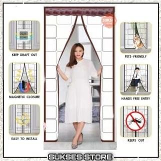 Tirai Magnet Pintu Anti Nyamuk Bahan Plastik PVC / Tirai Magnet AC