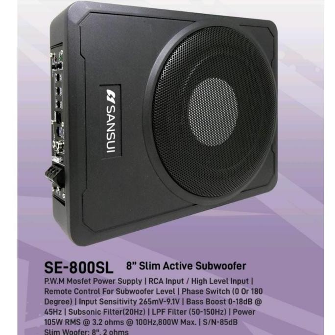 Subwoofer Kolong Aktif Sansui Se-800Sl / Sub Kolong Mobil