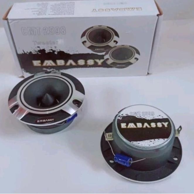 Tweeter Dome 4" Titanium Embassy Cmt-2598 Sepasang Speaker Tweeter Embassy 2598
