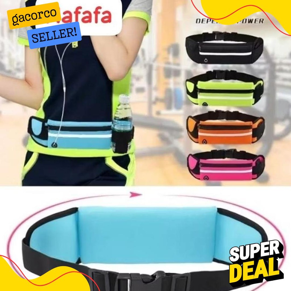 Diskon Kemerdekaan Tas Pinggang Hp Olahraga Lari Jogging Sepeda/  Tas Joging Handphone Pria Wanita T