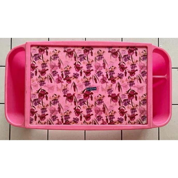 NEW - PRELOVED Meja Pendek Kecil Plastik Motif Bunga Lucky Star
