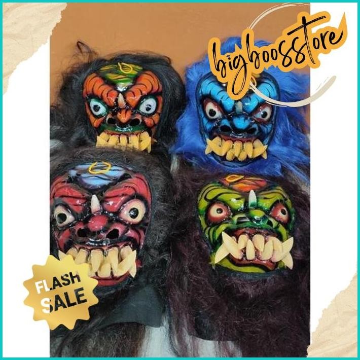 COD READY Topeng Buto Ijo / Topeng Gedruk Mika / Topeng Tradisional Gedruk Mika / Topeng Rampak Buto