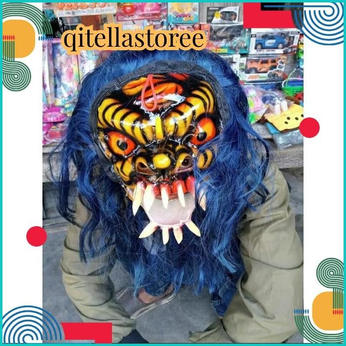 DISKOM READY Topeng Buto Ijo / Topeng Gedruk Mika / Topeng Tradisional Gedruk Mika / Topeng Rampak B