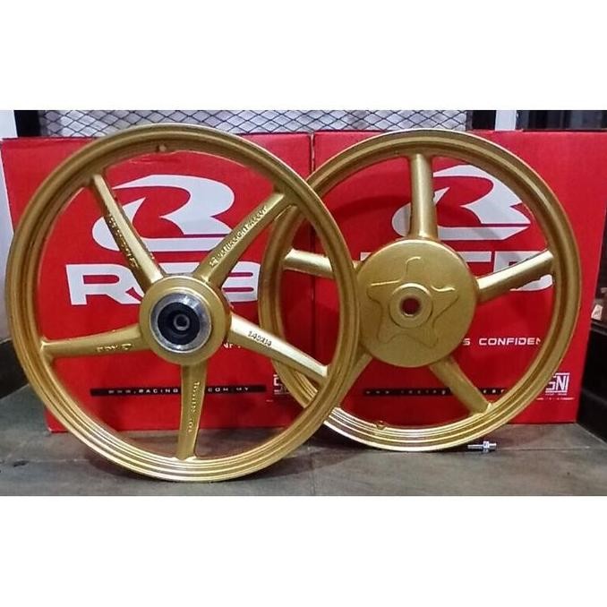 VELG RCB MIO SPORT / SOUL NOUVO SP522 PALANG 5 GOLD FRONT : 140 14 REAR : 160 14 YAMAHA EGO ORIGINAL