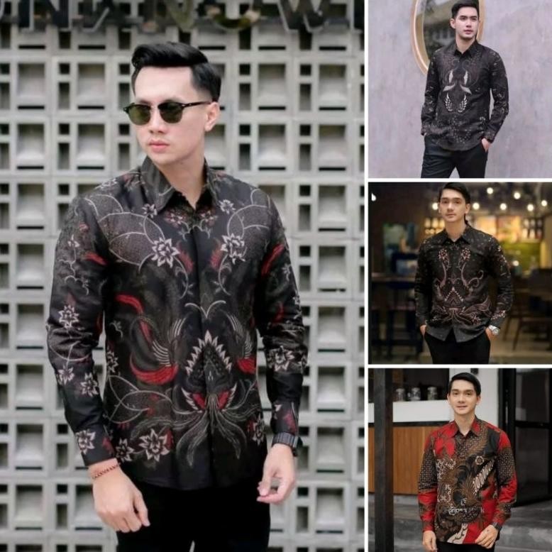 kemeja batik lengan panjang hem batik pria batik lengan panjang batik pria
