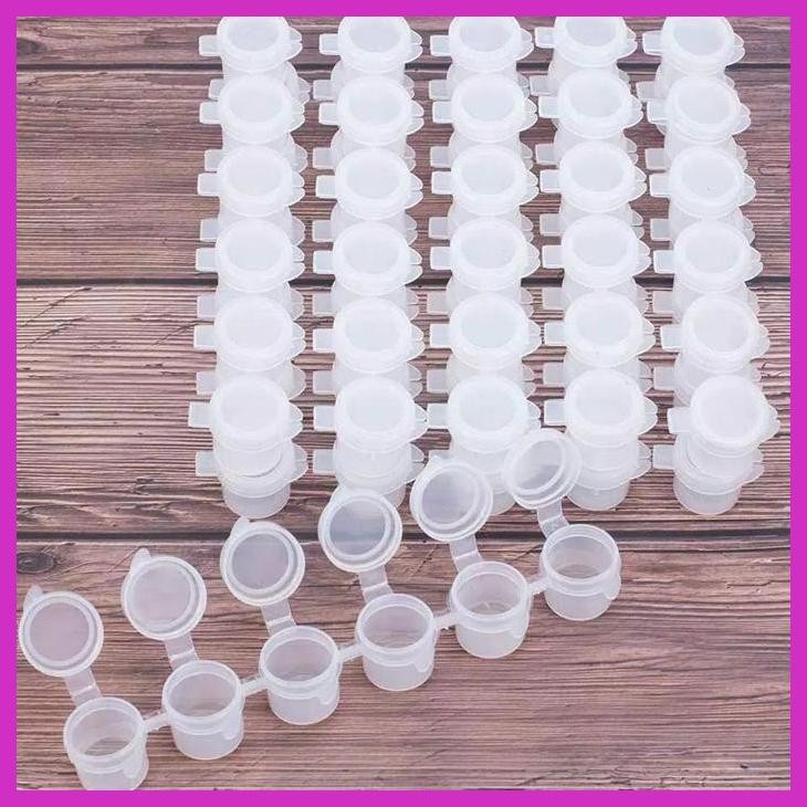 (SEKOLAH) POT CAT PLASTIK RENTENG TABUNG CAT 5 ML X 6 POT PACKING AMAN