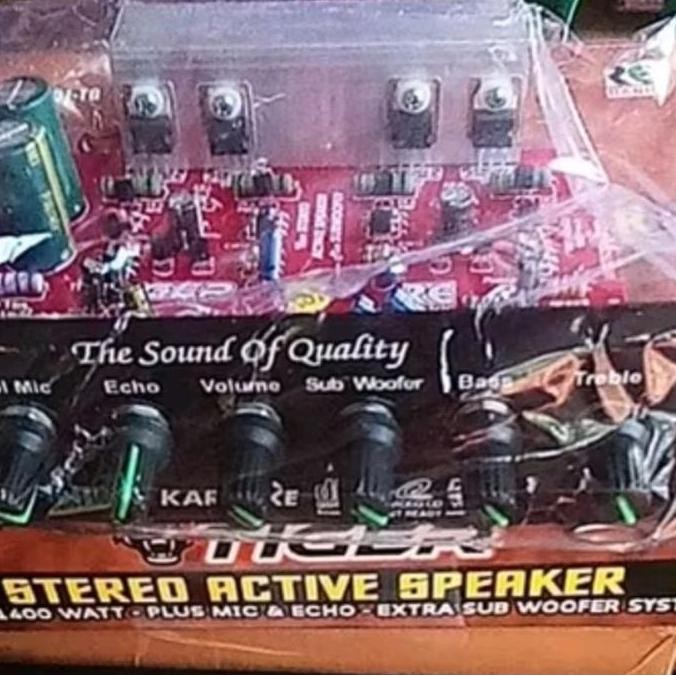 Kit Power Amplifier Speaker Aktif Stereo Karaoke Plus Echo 1400W Pmpo Echo Tiger Ranic