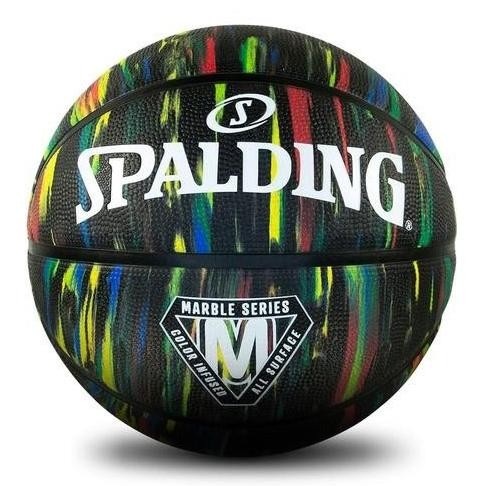 Bola Basket Original Spalding Marble Series Basketball Black Size 7 [XAS]