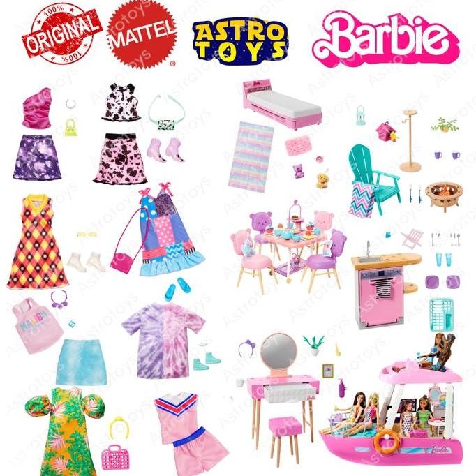 Barbi Mattel Furniture & Accessories Mainan Anak Aksesoris Rumah Dan Baju Boneka Berbie Original