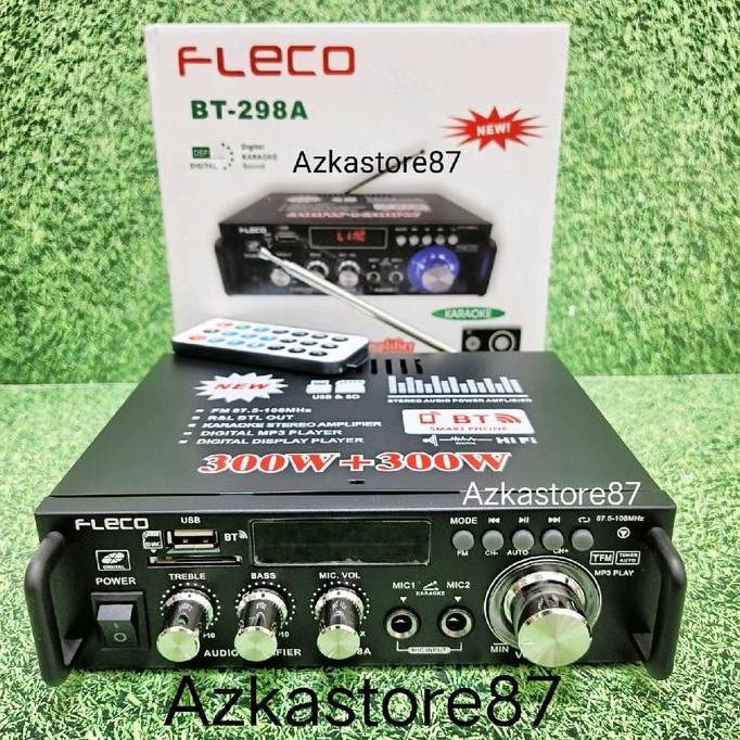 Amplifier Fleco 298A Amplufier Bluetooth 600 Watt Amplifier Karaoker Super Bass