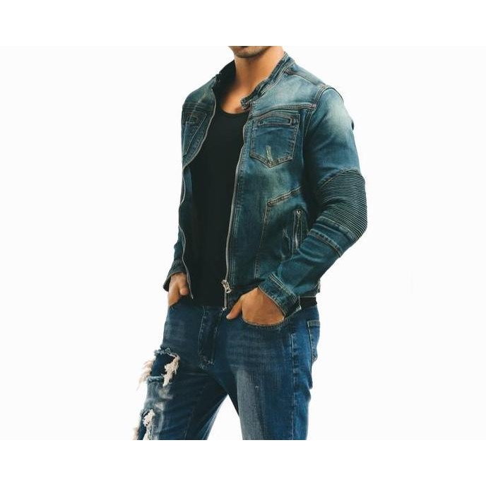 Jaket Jeans Biker Denim Pria Wanita Terbaru Blazer Keren Distro