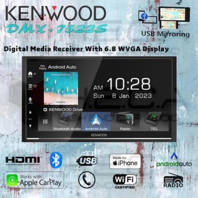 HEAD UNIT KENWOOD DMX-7522S WIRELESS ANDROID AUTO & APPLE CARPLAY