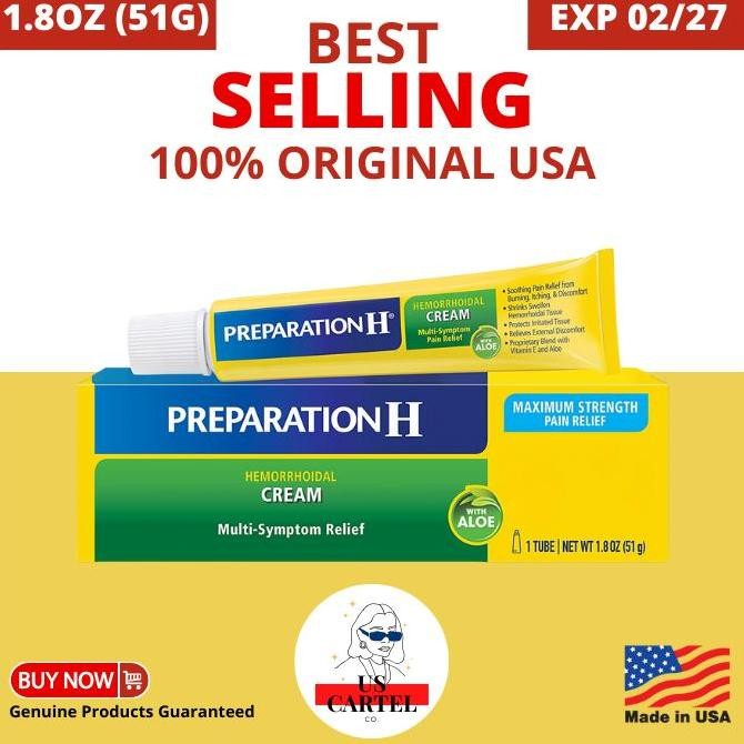 Preparation H Usa - 51G - Hemorrhoidal Cream 1.8 Oz 51 G Gr Gram