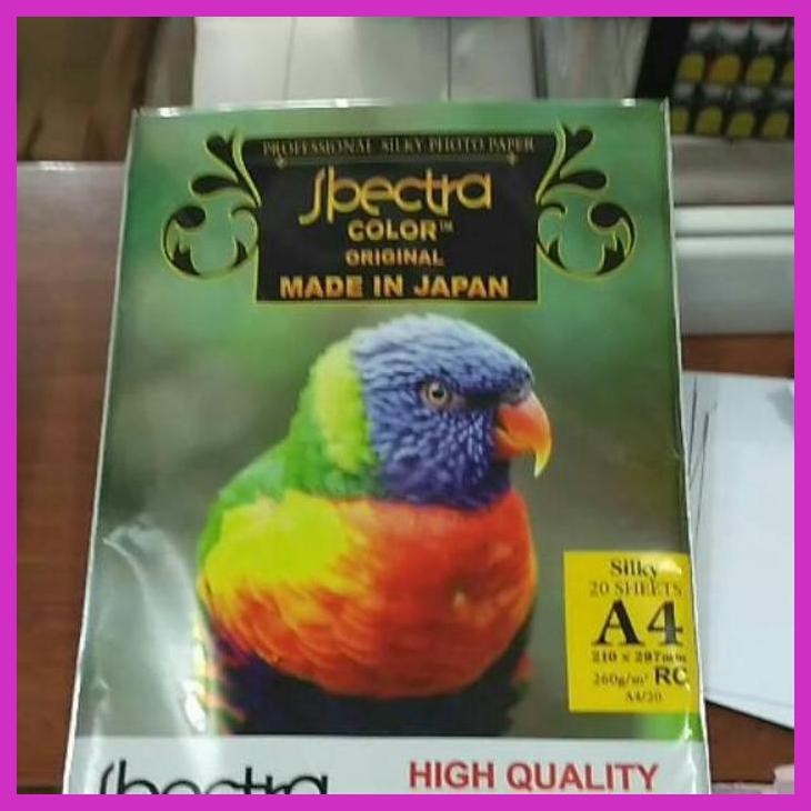 (SEKOLAH) PREMIUM SPECTRA SILKY 260 UKURAN A4 ISI 20 LEMBAR ( BAHAN IJASAH SD SMP SMA 2025) RC PHOTO