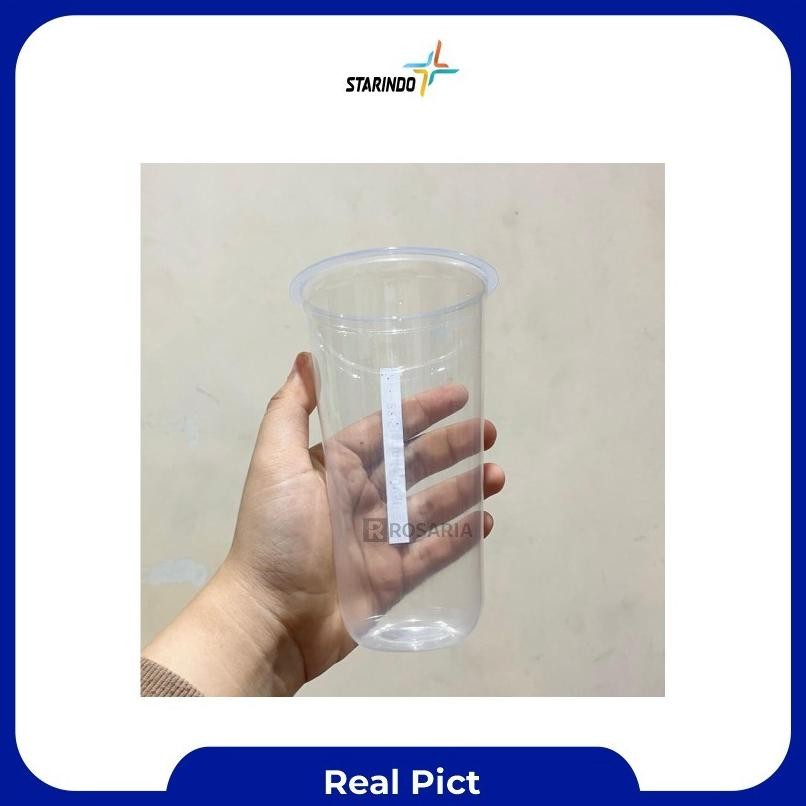 Cup Polos Oval 22 Oz Starindo 9,5 Gr Plastik Bening Gelas Minuman Terlaris