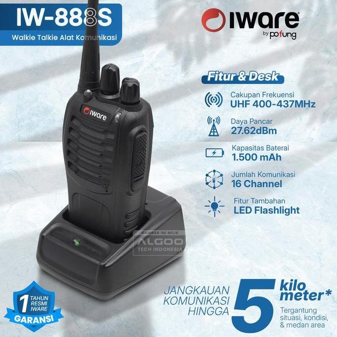 TERBARU - ALGOO IW-888S Walkie Talkie HT Radio Komunikasi Jarak Jauh