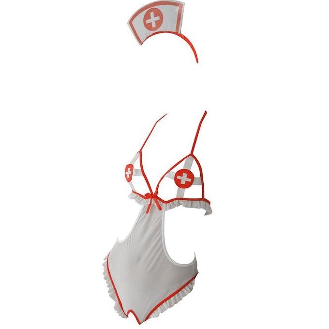 NEW - L1245 Lingerie Sexy Baju Dinas Malam Wanita Seksi Costume Suster Perawat Nurse