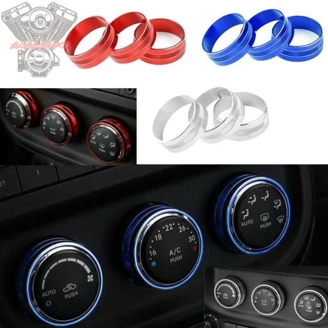 Trim Tombol Ac Jeep Rubicon Jk Wrangler - Biru New Aksesoris