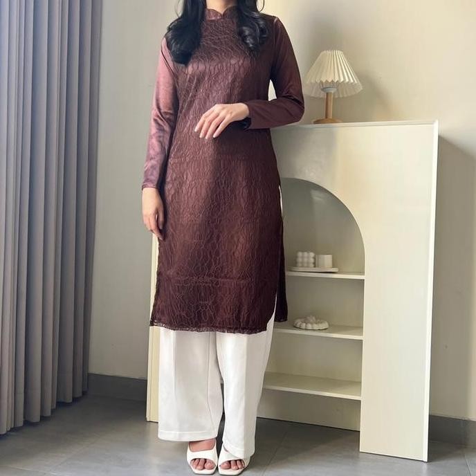 Hoolaqueen - Yoona Tunik - Tunik Chantily - Atasan Tunik Kondangan - Outfit Kondangan Wanita ZS