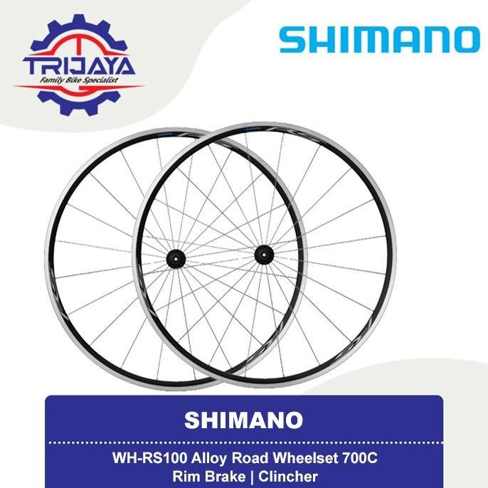 TERBARU Shimano WH-RS100 Rim Brake Alloy Wheelset Road Bike