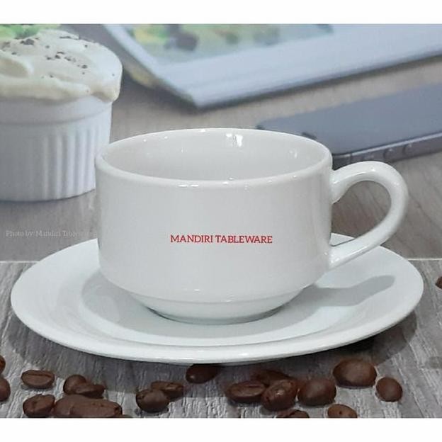 Cangkir Set Putih Polos Kopi Teh