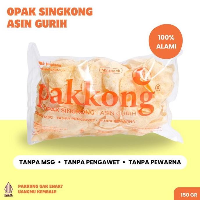 PAKKONG Opak Singkong Asin Gurih - Rasa Lenbih Ringan/Mild (Tanpa MSG & Pengawet) .