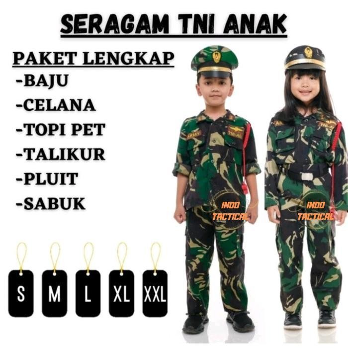 Baju Seragam Tni Anak Baju Setelan Profesi Karnaval Profesi Anak Baju Tk Anak Lengkap Baju Karnaval