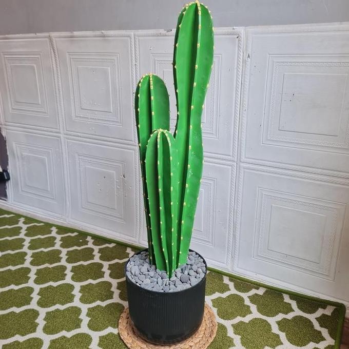 Dekorasi Bunga Tanaman Hias Kaktus Koboi Besar Artificial Pot Plastik Nordic