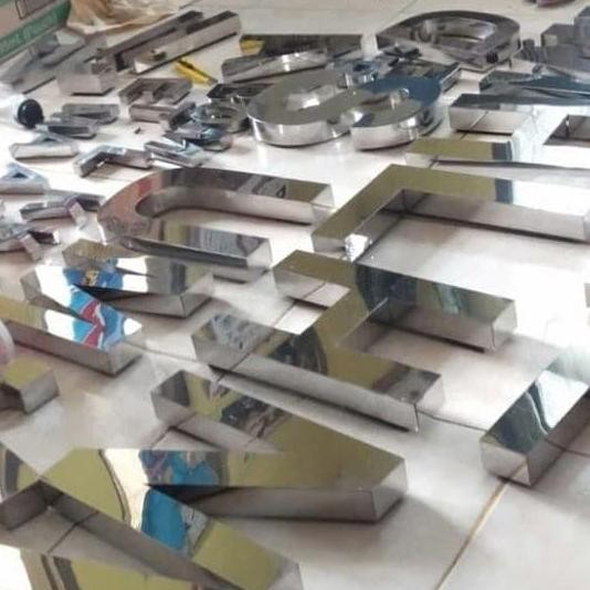 Stainless steel Huruf Timbul 3D