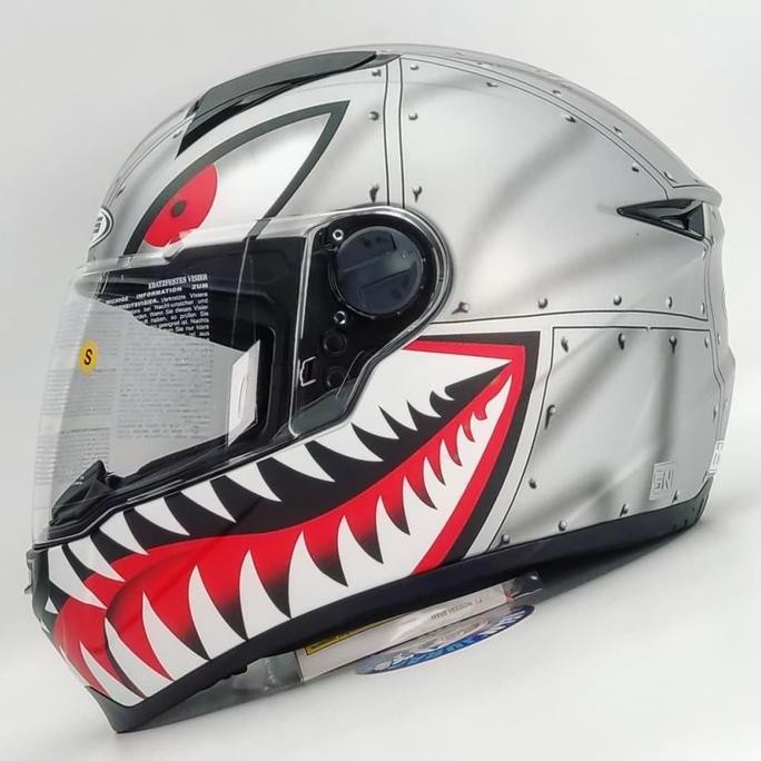 Zeus Zs811 Z811 Al38 Matt Silver/Black Full Face