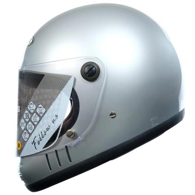Zeus Zs816E Z816E Silver Retro Full Face