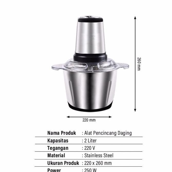 Blender Daging Stainless Jumbo Chopper Blender Elektrik Penggiling