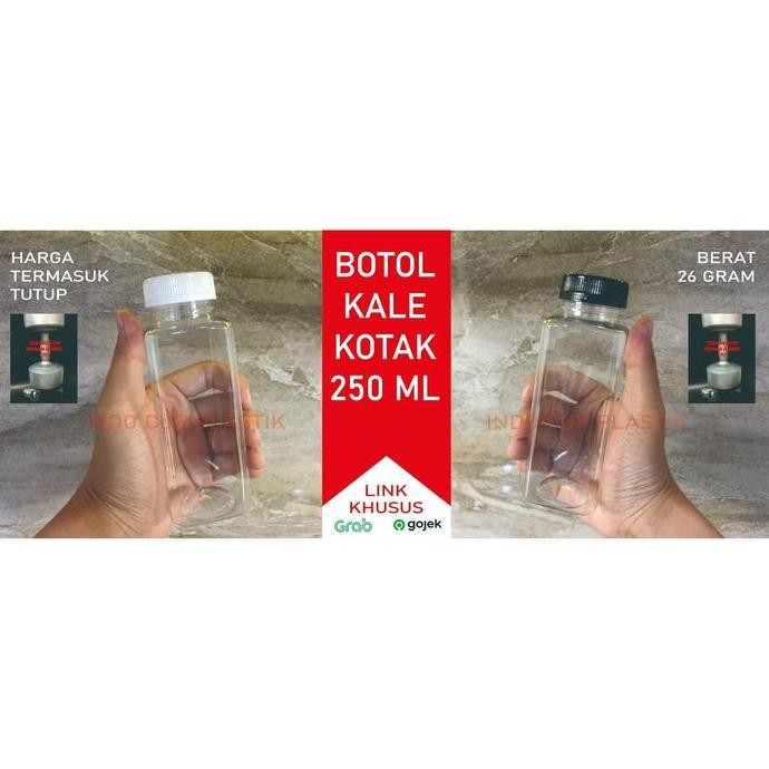 Botol Kale Kotak 250 ml Tebal / Botol Plastik Kale 250 ml Tebal (26gr)