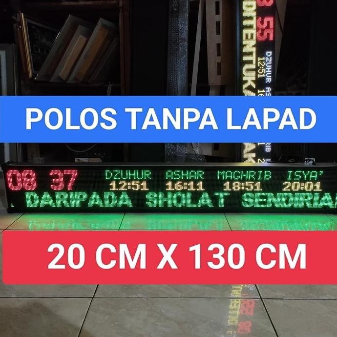jam sholat full color 20 cm x 130 cm JAM DIGITAL MASJID NON TARTIL
