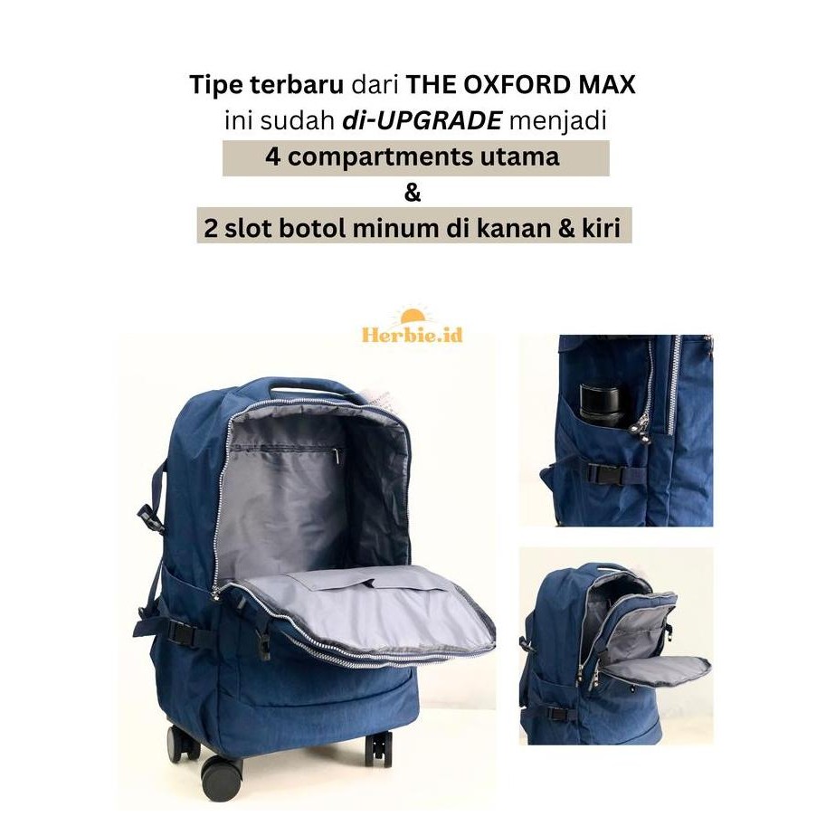 TAS RANSEL TROLI OXFORD BARLEY ORIGINAL KABIN RODA IMPORT