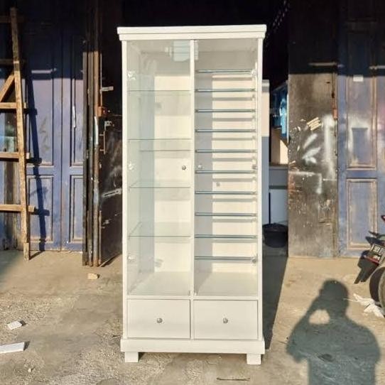 Promo Lemari Hijab Kaca / Lemari Tas Kaca COD