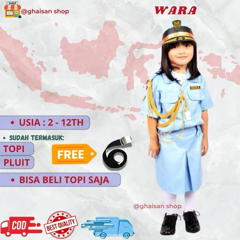 Baju seragam TNI AU wanita cilik baju profesi anak kostum anak kostum karnaval seragam anak