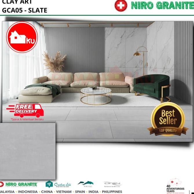 Promo LANTAI GRANIT NIRO GCA05 ( clayart slate ) matt uk.60x120 COD
