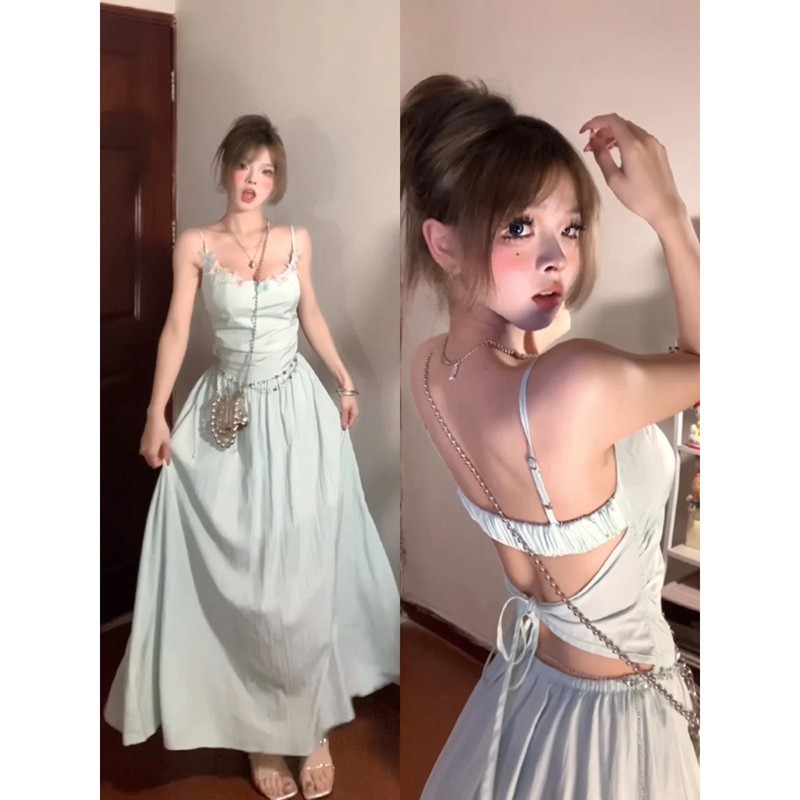 [COD]Gaun suspender cantik untuk gadis mungil, gaun panjang peri