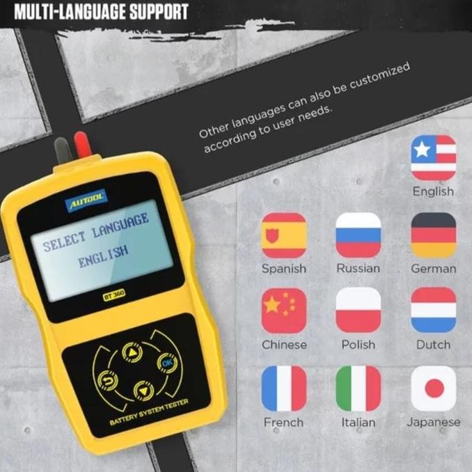 Autool Tester Aki Baterai Bt360 12V Digital Analyzer Voltmeter