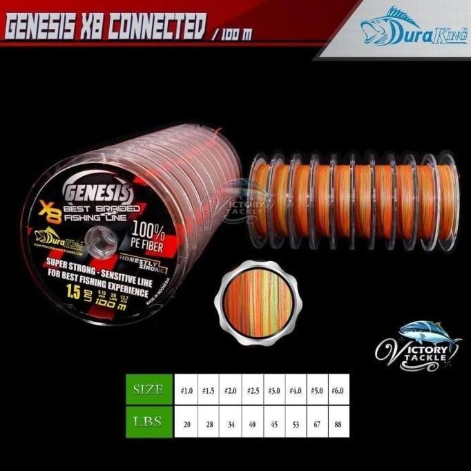 Benang PE Duraking Genesis - Multi Color, PE1.0 20LBS