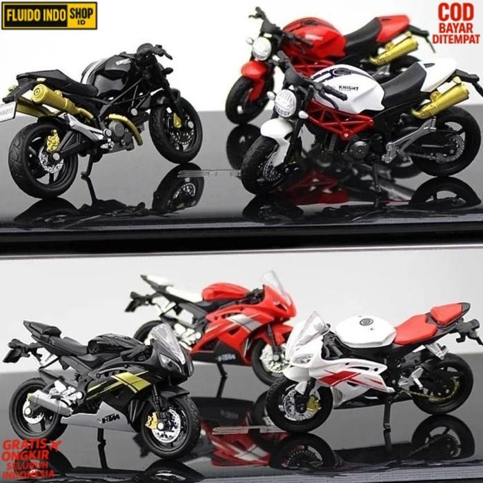 Berkualitas Diecast Motor  Balap Gp Kawasaki / Diecast Motor Balap Sport Ducati / Diecast Motor Gp Y