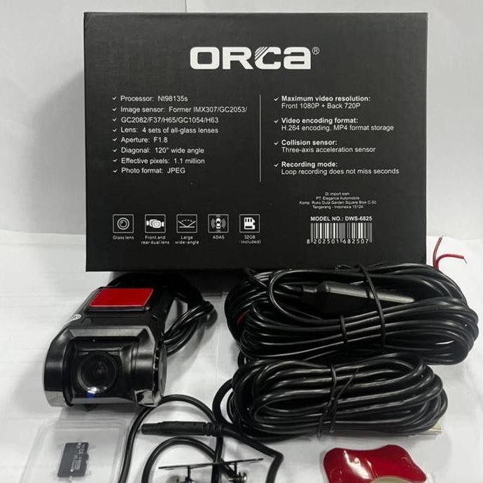 Dvr Dual Camera Orca Car Mobil Kamera Dashcam Ahd