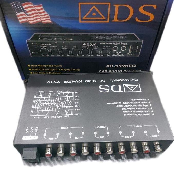 Pream Parametrik Bluetooth Usb/Sd Ads Ab 999Keq Equalizer Profesional Car Audio System - Amplifier