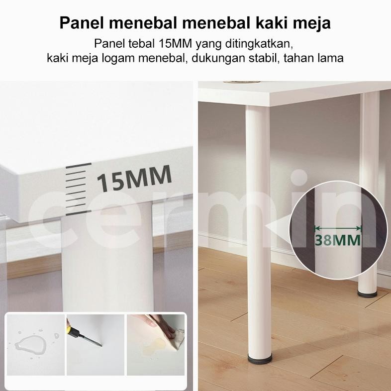 Limited - Meja Belajar Kayu Meja Kantor Besi Meja Kerja Minimalis Meja Putih Meja Komputer 140CM 