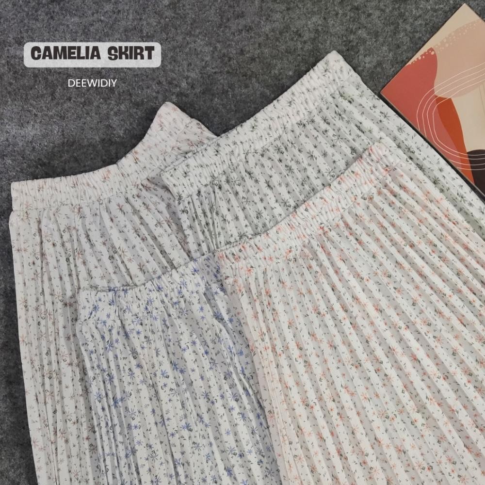 Terlaris ROK PLISKET WARNA PUTIH MOTIF BUNGA KOREA / ROK PLISKET PREMIUM / ROK PANJANG WANITA / FLOW