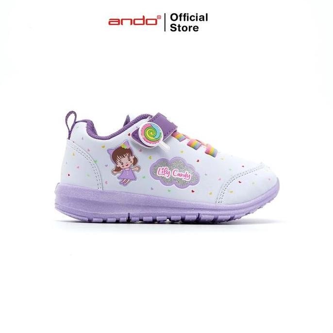 Ando Official Sepatu Sneakers Lily Candy V Anak (Balita) - Putih/Ungu