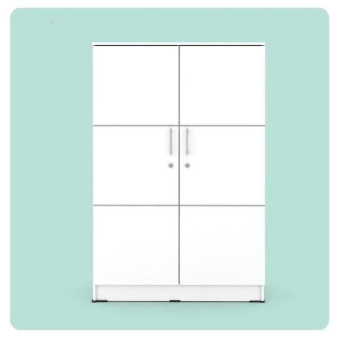 Lemari pakaian anak 2 pintu lemari baju baby locker Alba putih